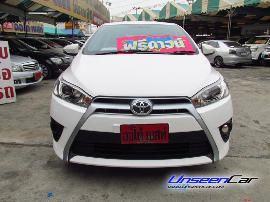 ใช้เงินรวมออกรถ 30000 บาท TOYOTA YARIS สี ขาว ปี2014 เกียร์ AT รุ่นย่อย CVT-i 1.2 G เครื่องยนต์ เบนซิน ราคา 499000 บาทโทร0922726669 ค่ะ
