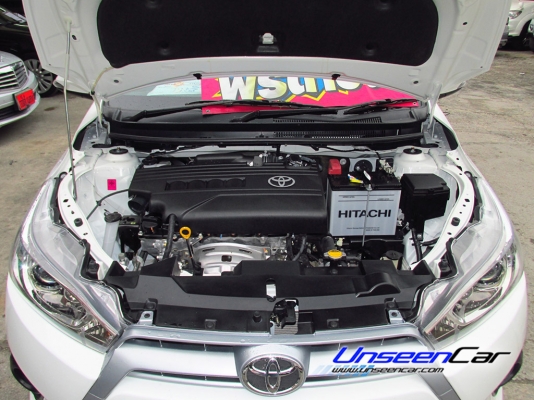 ใช้เงินรวมออกรถ 30000 บาท TOYOTA YARIS สี ขาว ปี2014 เกียร์ AT รุ่นย่อย CVT-i 1.2 G เครื่องยนต์ เบนซิน ราคา 499000 บาทโทร0922726669 ค่ะ