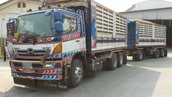 ขายรถพ่วง 22 ล้อ 2 เพลา แม่-ลูก กระบะคอกเหล็กเกษตรดั้ม HINO 320 ปี.51 รถสวย ราคา.2200000 สนใจโทรด่วน