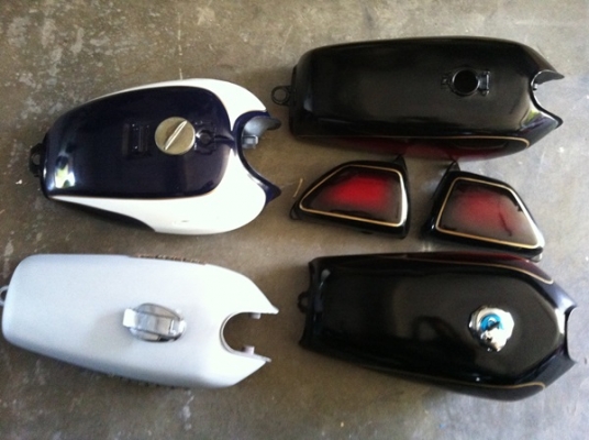 ถังน้ำมัน มือสองหลายใบ Rx100ทำสีลายSR ลายW650