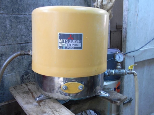 ขายปั้มน้ำ Mitsubishi 150W  ถังสแตนเลสไม่มีรั่วซึม สภาพสวยพร้อมใช้