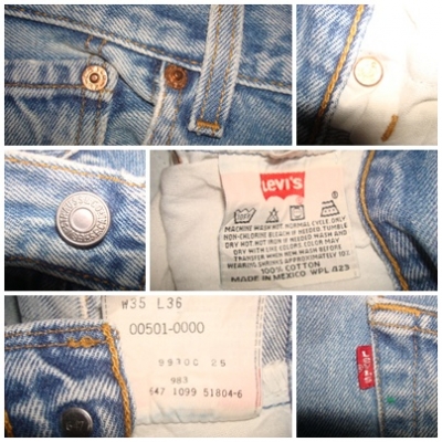 #8364# ยีนส์Levi's 501 ผ้าทราย ของแท้ มือสอง เอว36 ยาว31 ตะเข็บสวย