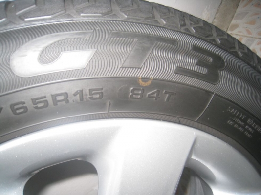 ขายกะทะล้อ Nissan march 14" 4รู 100 +ฝาครอบ+ ยาง ปี 4812 (081-3747940)