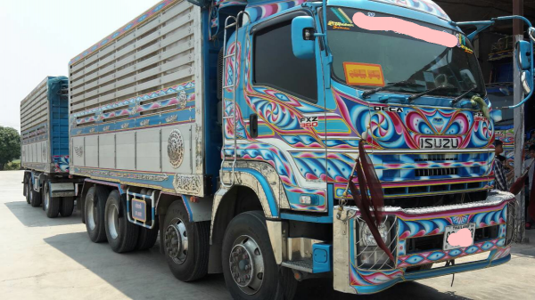 ขายดาวน์รถบรรทุก 24 ล้อพ่วงแม่ลูกดัมพ์คอกเกษตร ISUZU DECA 360 แรงม้าปี 2556 ลูกพ่วง 3 คาน ขายดาวน์ 650000