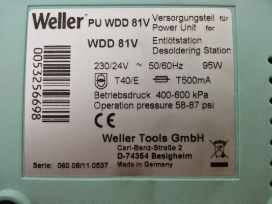 เครื่องดูดตะกั่วแบบตั้งโต๊ะ Weller เครื่องดูดตะกั่วแบบตั้งโต๊ะ Weller