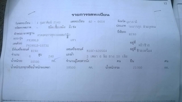 ขายรถพ่วง แม่ดั้ม - ลูกไม่ดั้ม HINO FM3M จดทะเบียนปี 43 เครื่องเดิม M10C 240 แรงม้า เกียร์เดิม สโลว์เดิม คัสซีสวยจัดตลอดเส้น ยางเต็มทั้ง 18 เส้น ทะเบียนพร้อมโอนครับ ขายรถพ่วง แม่ดั้ม - ลูกไม่ดั้ม HINO FM3M จดทะเบียนปี 43 เครื่องเดิม M10C 240 แรงม้า เกียร์เดิม สโลว์เดิม คัสซีสวยจัดตลอดเส้น ยางเต็มทั้ง 18 เส้น ทะเบียนพร้อมโอนครับ
