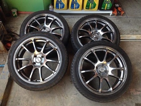 RS ขอบ17 4รู100 กว้าง7.5 ออฟ40 พร้อมยาง Maxxis 205/45/17 ปี12