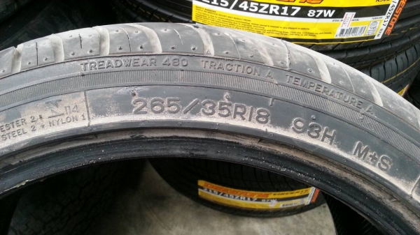 ขายครับยาง NANKANG 2013 1 คู่ 265/35/18 สวยใส ใส่ได้ 5 วัน นิ่มมากๆ