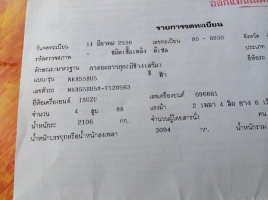 6 ล้อ กระบะคาโก้ 88 แรง ปี 2536 เกียร์สั่น รถสภาพสวย