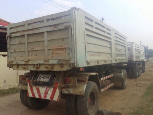 ขายรถพ่วงสิบล้อดัมพ์ MITSUBISHI turbo TF#6,6xx เครื่องเดิม 6D16 turbo-220 แรง ดัมพ์สามมิตรแม่ลูก ลูก 2 เพลา