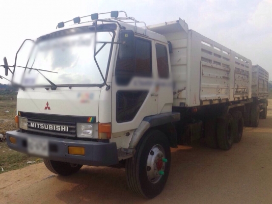ขายรถพ่วงสิบล้อดัมพ์ MITSUBISHI turbo TF#6,6xx เครื่องเดิม 6D16 turbo-220 แรง ดัมพ์สามมิตรแม่ลูก ลูก 2 เพลา