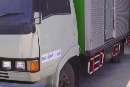 หกล้อ ฮีโน้ KM 779 บรรทุกตู้แห้ง ยาว5.50ม รถวิ่งงานประจำสภาพดีใช้งานได้เลย ทะเบียนพร้อมโอน