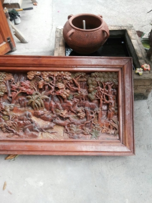 ขายงานไม้สักเก่าแกะสลัก