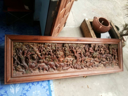 ขายงานไม้สักเก่าแกะสลัก