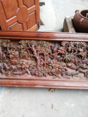 ขายงานไม้สักเก่าแกะสลัก