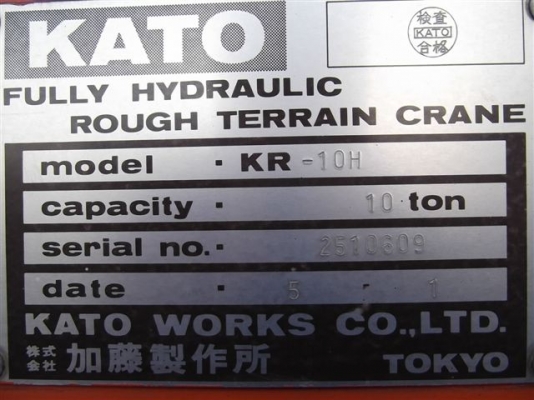 รถเครน 10 ตัน KATO KR-10H #2510609 สต็อกเราที่ญี่ปุ่น สนใจโทร. 080-6565422 (หนิง)