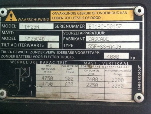 จำหน่าย Forklift CAT ดีเซล DP25N (ยุโรป) เสา 5 เมตร เกียร์ออโต้ ปี 2004 จำหน่าย Forklift CAT ดีเซล DP25N (ยุโรป) เสา 5 เมตร เกียร์ออโต้ ปี 2004
