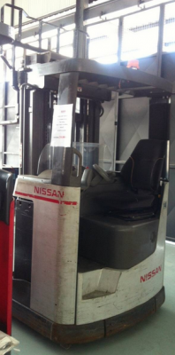 จำหน่าย Forklift ไฟฟ้า นั่งขับ NISSAN UNS200DTFVRC540 (ยุโรป) ปี 2007 ขนาด 2 ตัน เสา 5.4 เมตร ติด Side-Shift