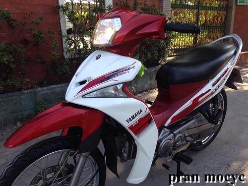 spark115iสีขาวเเดง สตาร์ทเท้า ปี2557