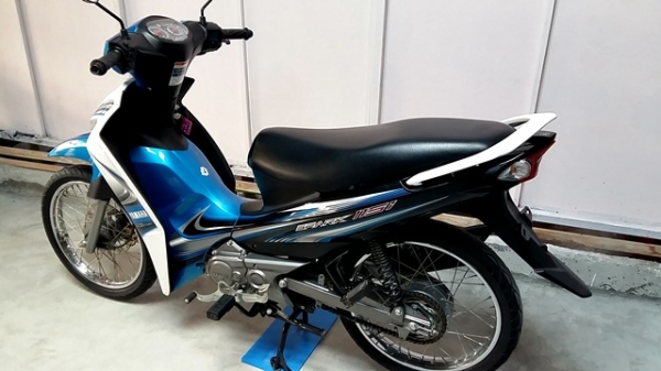 SPARK 115 i สีน้ำเงิน โฉมใหม่ ( สต๊าทมือ ) รถเดือน สิงหาคม ปี 57 ไมล์ 8 พันโล หัวฉีดประหยัดน้ำมัน แถม 2 รายการ 25900