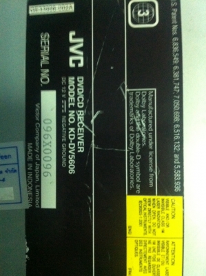 JVC KD-DV5606 เครื่องศูนย์ DVD USB VCD MP3 CD FMไทย AUX ปรีเอ้า มือ2