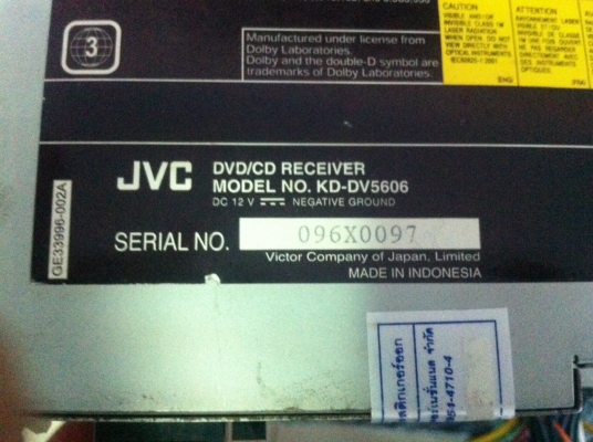 JVC KD-DV5606 เครื่องศูนย์ DVD USB VCD MP3 CD FMไทย AUX ปรีเอ้า มือ2 JVC KD-DV5606 เครื่องศูนย์ DVD USB VCD MP3 CD FMไทย AUX ปรีเอ้า มือ2