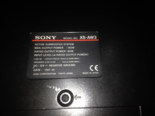 ซับบ๊อก SONY XS AW3 8นิ้วเเอมในตัว 140W ของเก่าญี่ปุ่นเเท้สภาพสวย