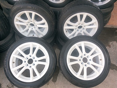 ขายล้อขอบ15 JRDสีขาว 6.5 4รู/100-4รู/114พร้อมยาง4 ล้อ