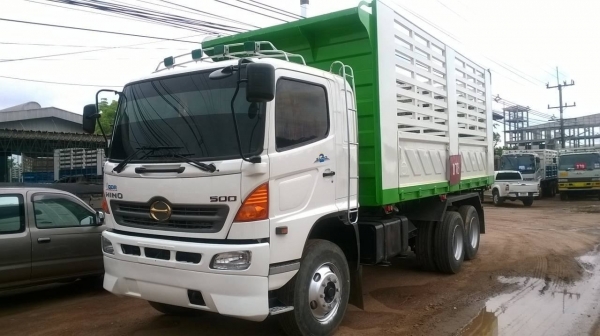 ขาย 10 ล้อดั้ม HINO MEGA 320 ปี 47 มีระบบลากพ่วง สภาพสวยพร้อมใช้  คัสซีสวยตลอดเส้น เครื่องเดิม เกียร์เดิม แอร์เย็น ยางเรเดียลเต็ม ทะเบียนพร้อมโอน