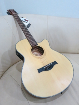 กีต้าร์โปร่งเว้าไฟฟ้า Amari รุ่น AM-408TN สีไม้ด้าน ของใหม่ EQ Enya จูนเนอร์ในตัว