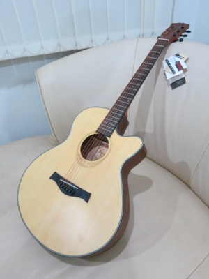 กีต้าร์โปร่งเว้าไฟฟ้า Amari รุ่น AM-408TN สีไม้ด้าน ของใหม่ EQ Enya จูนเนอร์ในตัว