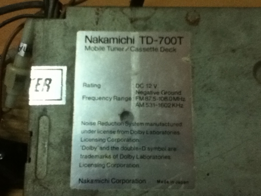 ขายวิทยุเทป Nakamichi TD-700T(ใบ้) ขายถูกๆ 500.-
