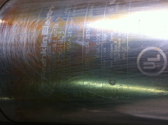 ปั๊มน้ำบาดาล มอเตอร์ของ FRANKLIN ELECTRIC ขนาด 1.5 แรงม้า ปั๊มยี่ห้อ  เฮอร์ริเคน (HURRICANE)