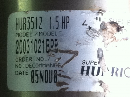 ปั๊มน้ำบาดาล มอเตอร์ของ FRANKLIN ELECTRIC ขนาด 1.5 แรงม้า ปั๊มยี่ห้อ  เฮอร์ริเคน (HURRICANE)