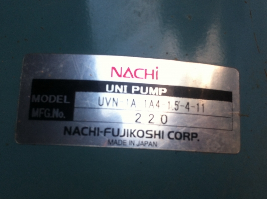 มอเตอร์ปั๊มไฮโดรลิก NACHI ขนาด 2 แรงม้า 220 V. สามเฟสต่อใข้ไฟบ้านเราได้