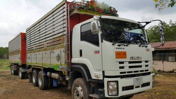 ขายรถบรรทุก 22 ล้อพ่วงแม่ลูกดัมพ์ ISUZU DECA 360 แรงม้าปี 2554 ลูกพ่วง 3 เพลา ราคา 2950000