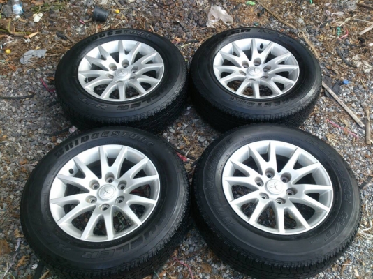ขายแม็กมิตซู ปาเจโร่ 6รูขอบ17 พร้อมยางบริดสโตน 245/65R17  ยางสัปดาห์ที่36ปี12 สวยๆ จำนวน 1 ชุด พร้อมน๊อตแท้ 24 ตัว