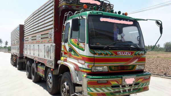 ขายรถบรรทุก 24 ล้อพ่วงแม่ลูกดัมพ์ ISUZU DECA 320 แรงม้าปี 2549 ลูกพ่วง 3 เพลา ราคา 2250000