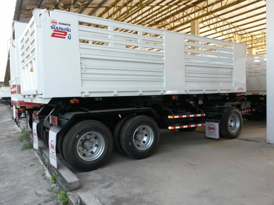 ขายรถบรรทุก 22 ล้อพ่วงแม่ลูกดัมพ์ HINO MEGA FM1A 344 แรงม้าปี 2558 ลูกพ่วงสามมิตร 3 เพลา 4 รั้ว ขายดาวน์ 628000