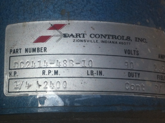 มอเตอร์ DC ยี่ห้อ DART CONTROLS ขนาดกำลัง 1/4 แรงม้า ใข้แบตเตอรีต่อใข้งานได้ด้วย ใข้ได้ถึง 90 V.