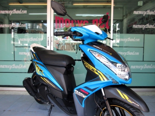 MIO 125 i MX สีฟ้าดำ รุ่นใหม่ ลายใหม่ล่าสุด  ล้อแมกซ์ขอบเหลือง รถเดือน ตุ ค.ปี 57 ไมล์ 5 พันโล ฟรีโอน แถม 4 รายการ 31900