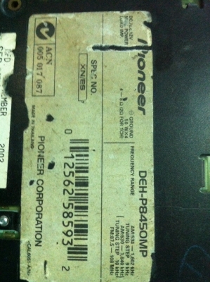 Pioneer DEH-P8450MP ไฟฟ้า2ชั้น MP3 CD FMคลื่นไทย กราฟฟิกหน้าจอ ปรีเอ้า3ชุด คุมกล่องCD มือ2 Pioneer DEH-P8450MP ไฟฟ้า2ชั้น MP3 CD FMคลื่นไทย กราฟฟิกหน้าจอ ปรีเอ้า3ชุด คุมกล่องCD มือ2