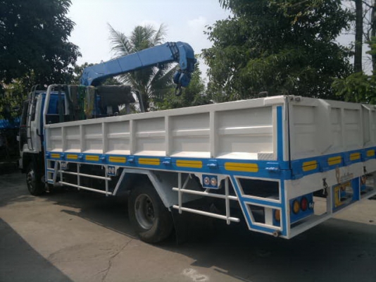 ขายรถ 6 ล้อ กระบะคาร์โก้ 5.20 เมตรติดตั้งเครน UNIC ขนาด 3.7 ตัน 3 ชัก 4 ปลอก ISUZU 175 โบอินย์เตอรื สวยมากๆ พร้อมใช้