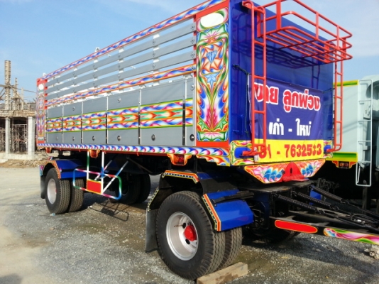 ขายรถหางพ่วงใหม่ดั้มมีรถเลยยางฟายสโตนท้ายเปิดได้รางรถไฟ4นิ้วยาว6.2เมตร