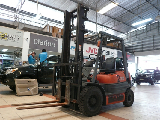 ขายรถโฟล์คลิฟท์มือสอง toyota รุ่น 6FG20 ราคา 195,000 บาท นำเข้าจากประเทศญี่ปุ่น 100\% ไม่เคยใช้งานในไทย