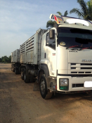 ขายรถ22ล้อดั้มพ์ ISUZU DECA 360 แรงม้า ปี55 สวยเดิม มี2พ่วง สนใจโทร 081-970-1072