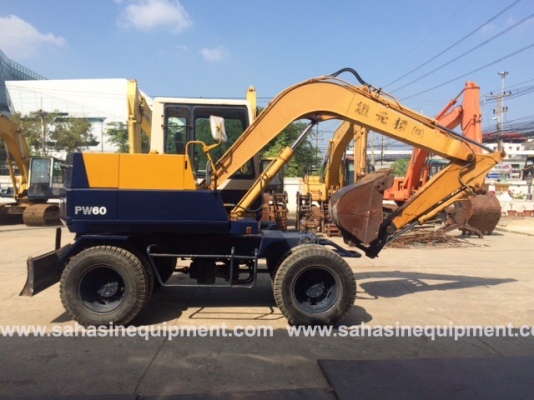 รถขุดล้อยาง ยี่ห้อKOMATSU รุ่น PW60-3 S/N 023XX สภาพดี บจก.สหสินอีควิปเม้นท์ โทร.081-5851880, 02-5168100-1 www.sahasinequipment.com รถขุดล้อยาง ยี่ห้อKOMATSU รุ่น PW60-3 S/N 023XX สภาพดี บจก.สหสินอีควิปเม้นท์ โทร.081-5851880, 02-5168100-1 www.sahasinequipment.com