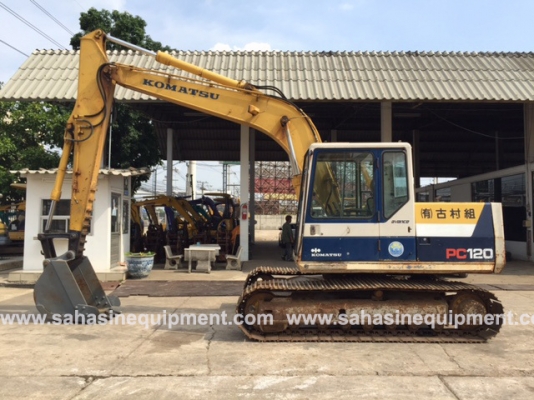 รถขุด ยี่ห้อ KOMATSU รุ่น PC120-5 S/N 40803 นำเข้า บจก.สหสินอีควิปเม้นท์ โทร.081-5851880, 02-5168100-1 www.sahasinequipment.com