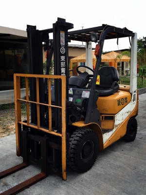 ขายถูก รถโฟล์คลิฟท์ TCM ขนาด1.5ตัน เครื่องยนต์เบนซิล เกียร์ธรรมดา ยกได้สูงสุด3เมตร