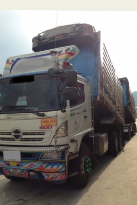 ขาย HINO 344 พ่วงแม่+ลูกดั๊ม กระบะเหล็ก คอกเกษตร รถปี 55